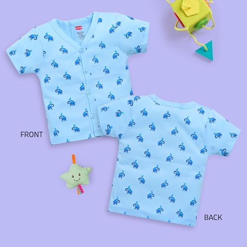 Image of LuvLap Baby Girls Regular Fit 100% Cotton Half Sleeves Girls Jhabla Shirt Pack of 4
