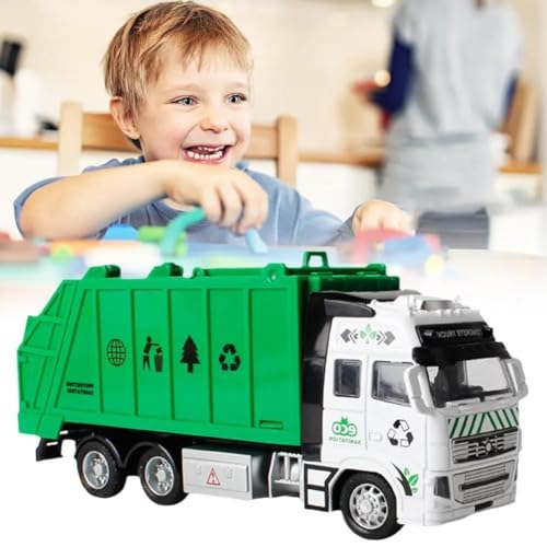Image of Diecast Sanitation Truck- Friction Powered Truck with Top Open Dumper Pull Back Vehicles Toy Trucks for Kids ?Colors as Per Stock? (Sanitation Garbage Truck)