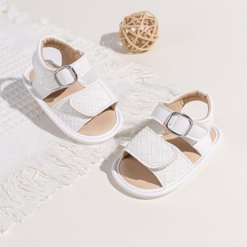 Image of Babelvit Infant Baby Girl Boy Sandals Comfort Premium Summer Outdoor Casual Beach Shoes with Flower Bowknot Anti Slip Rubber Sole Newborn Toddler Prewalker First Walking Shoes