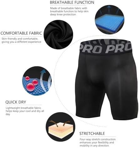 LNFINTDO 3-pack compressieshorts voor heren, sneldrogende compressiebroek, korte ademende basislaag, sportbroek, hardloopondergoed, fietsbroek, zwart, wit en blauw., L LNFINTDO 3-pack compressieshorts voor heren, sneldrogende compressiebroek, korte ademende basislaag, sportbroek, hardloopondergoed, fietsbroek, zwart, wit en blauw., L