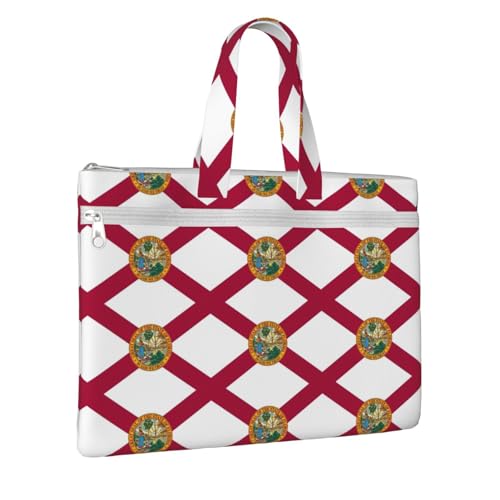 Florida State Flag Canvas Document Bag Briefcase For Professionals And Executives2