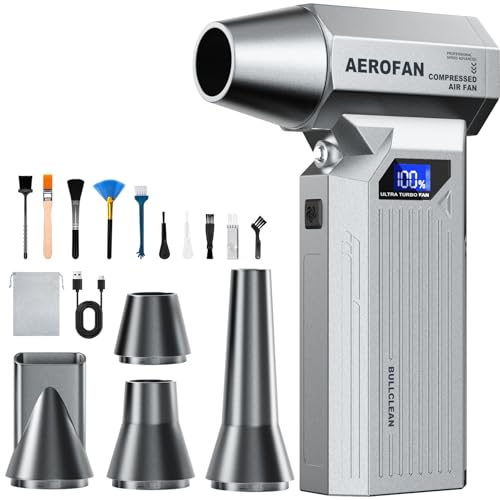 Compressed Air Duster - 160,000RPM Electronic Air Duster with LED Light, 4-Gear Adjustable Mini...