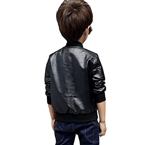 Boys' Outerwear Jackets,Kids Faux Leather Jacket, children's motorcycle Faux leather zipper coat2