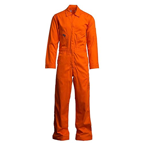 Lapco Cvfrd7Or-6Xl Tl Lightweight 100-Percent Cotton Flame Resistant Deluxe Coverall, Orange, 6X-Large, Tall #TOP2