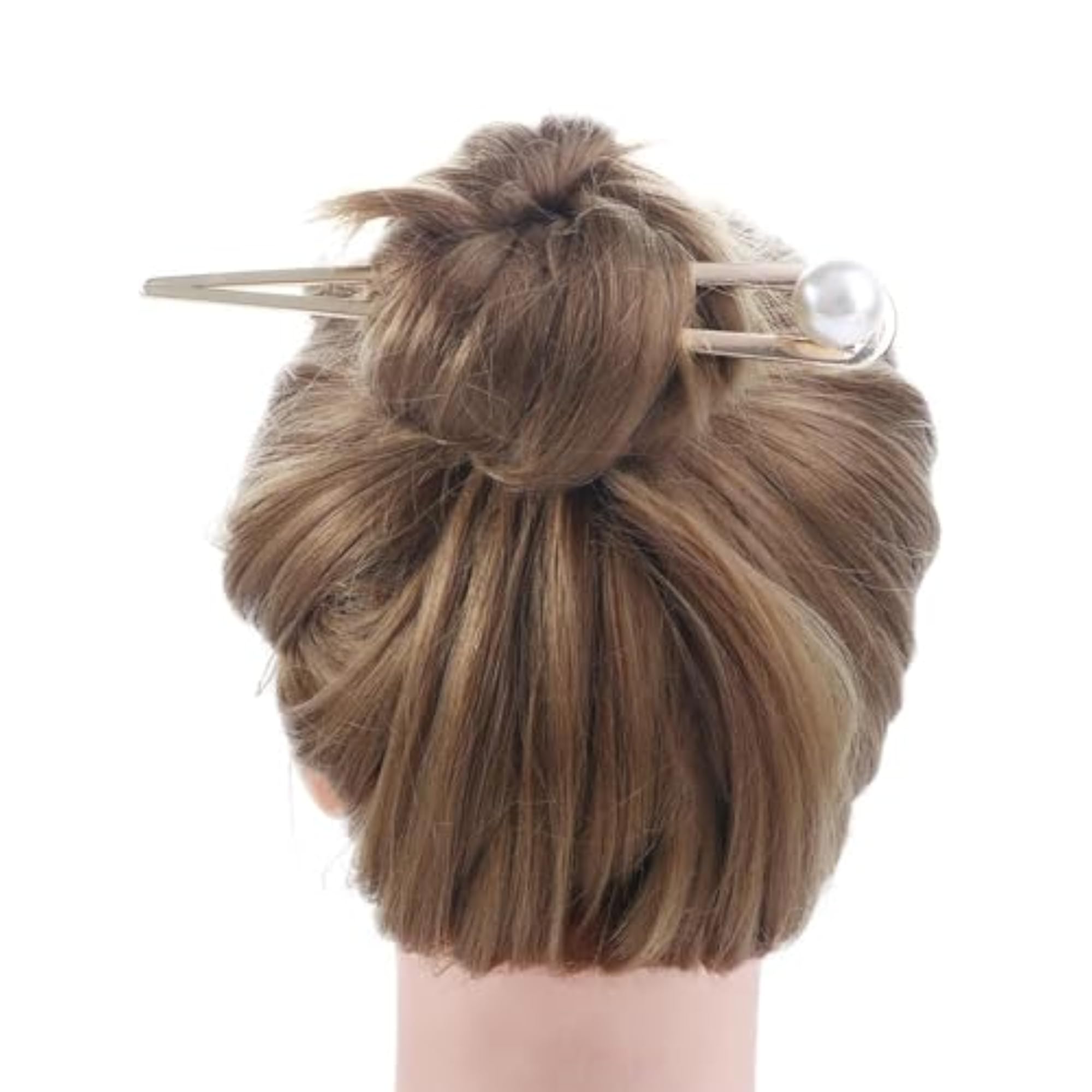 2Pcs Metal U-Shaped Hair Sticks Gold Hair Forks