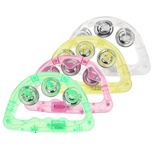 BESPORTBLE 8pcs LED Tambourine Handbell Party Flashing Props for Birthdays Festivals Bars and Sports Events Shaking Instruments for Adults Random Color