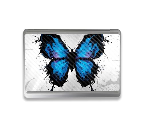 Image of MightySkins Carbon Fiber Skin Compatible with Microsoft Surface Laptop Studio 2 (2023) Full Wrap Kit - Butterfly Splash | Protective, Durable Textured Carbon Fiber Finish | Made in The USA
