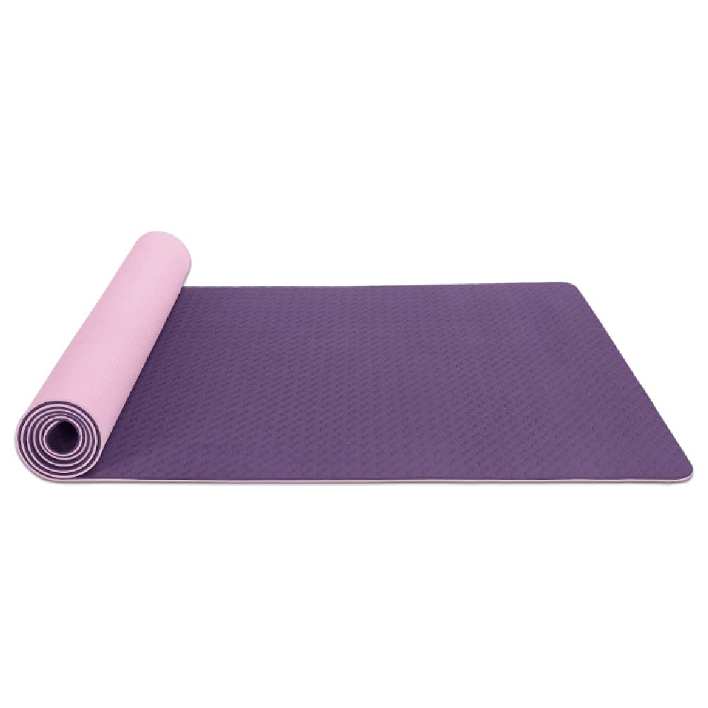 Tappetini Tappetino Yoga, Tappetino Antiscivolo, TPE. Stuoia di Allenamento con Sacchetto di Trasporto Tappetino da Fitness Cinturino per Donna e Uomo per Yoga, Pilates 6mm (¼ di Pollice) Spessore