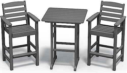 SERWALL Balcony Adirondack Chairs and Table 3 Pieces Set, Adirond...