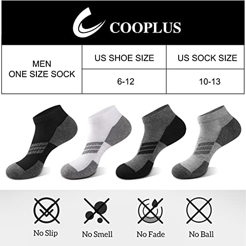 COOPLUS 8 Pairs Mens Cushioned Ankle Socks Moisture Wicking Athletic Running Low cut Sports Socks2