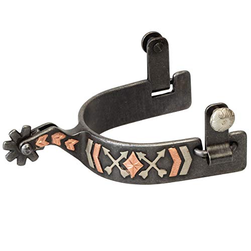 Weaver Leather Men's Spur with Arrow Crossing Design, Black Multi Arrow Crossing