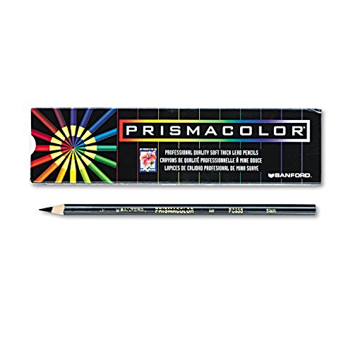Crayon de couleur noir Prismacolor Premier PC935 pour dessin et ombrage