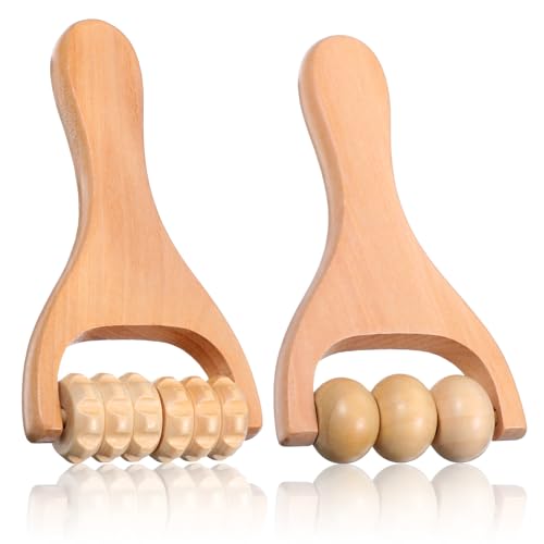 Telooco Handheld Wooden Massage Roller