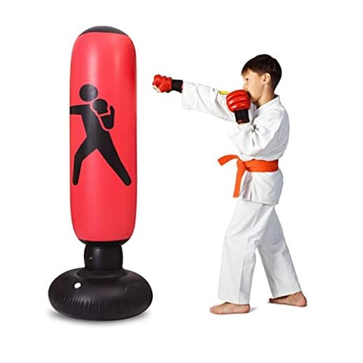 N/B Inflatable Kids Punching Bag-Free Standing Boxing Bag,Inflatable Punching Bag for Adults and Kids,Free Standing Boxing Toy Youth Boxing Bag ,63inch (Red)