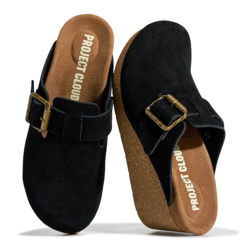 Project Cloud Project Cloud Genuine Leather Platform Clogs for Women - Womens Mules