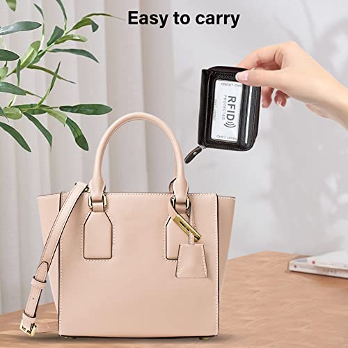 Image of RFID Blocking Genuine Leather Credit Card Case Holder Security Travel Wallet (Coffee)