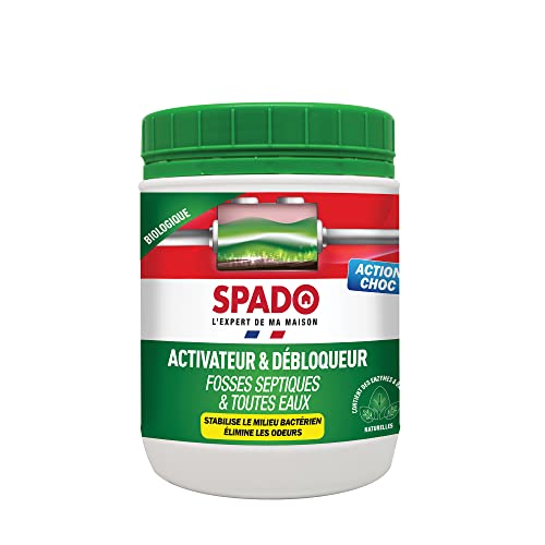 SPADO - Activateur & débloqueur fosses septiques & toutes eaux - Redémarre & active une fosse - Traitement choc biologique - Elimine les odeurs - 500 G -...