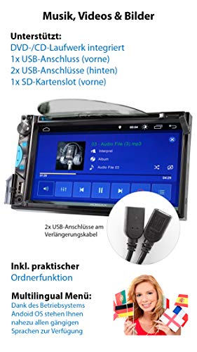 XOMAX XM-2DA6912 Autoradio mit Android 10, Quad Core, 2GB RAM, 32GB ROM, GPS Navigation I Support: WiFi WLAN, 3G 4G, DAB… - Image 7