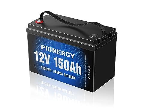 PIONERGY 12V 150Ah LiFePO4 Battery with 100A BMS