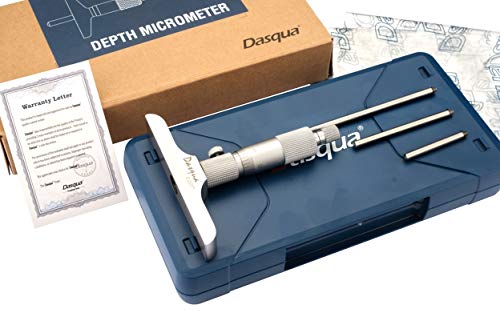 Micromètre de profondeur haute précision Dasqua pour mesurer les rainures jusqu'à 7,6 cm