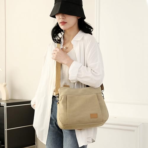 Bolso pequeño de lona para mujer estilo tote multi-bolsillos miniatura 2
