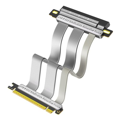 Wsikafxn 高速PCI-E 5.0 16X拡張ケーブル 高速PCI-E 5.0 16X拡張ケーブル 180度垂直設置GPUケーブル PCデスクトップコンピュータ用