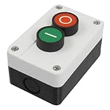 sourcing map Interruptor Pulsador Momentáneo Ac15 240V 3A Rojo Verde Señal 4 Terminales 1 No 1 NC