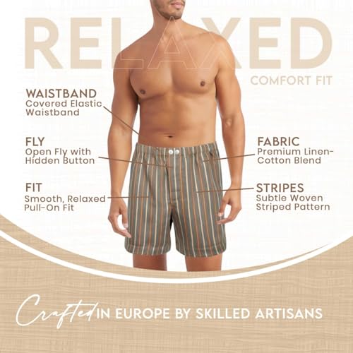 Encanto Classic Fit Linen-Cotton Blend Woven Boxers Shorts Set of 2 - European Craftsmanship2