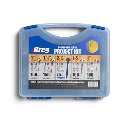 Kreg SK03 Pocket-Hole Screw Kit in 5 Sizes - for Kreg Joinery - Sturdy Wood Pocket-Hole Screws Perfect for Beginners