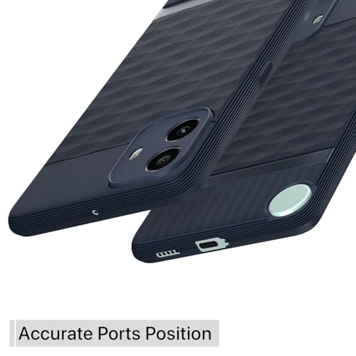 Image of Pikkme Back Cover for CMF by Nothing Phone 1 5G Camera Protection 3D Hexa Cube Design Silicone Protective Bumper Case (Blue)