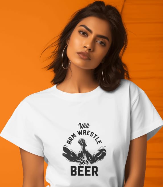 VASAL Arm Wrestling Training T-Shirt | Unisex Quick-Dry Gym Tee | Bold Graphic Sportswear for Men & Women | Sweat Control Design (in, Alpha, S, Regular) White 3