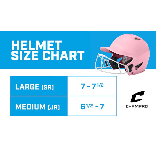 Image of CHAMPRO Youth Hx Rise Pro Fastpitch Softball Batting Helmet