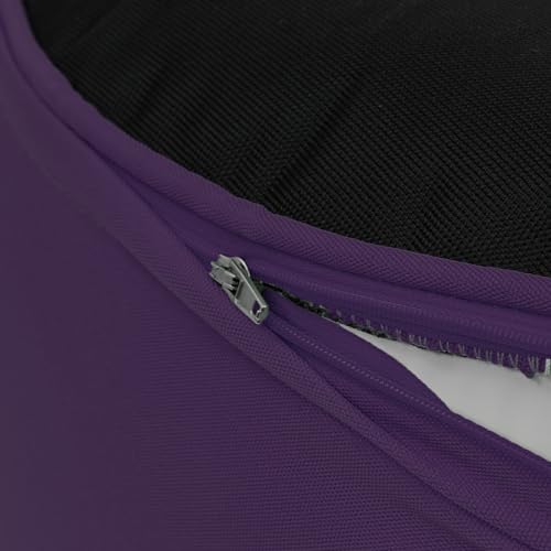 Image of QILLOWAY Inflatable Outdoor Ottoman for Patio, Waterproof Round Pouf, Inflatable Foot Rest, Outdoor Footstool for Poolside, Garden,Camping,Purple