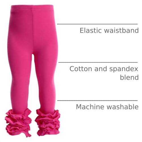 Image of HOOLCHEAN Baby Toddler and Little Girls Cotton Ruffle Leggings