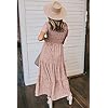 Zattcas-Womens-Summer-Casual-Short-Sleeve-Bohemian-Floral-Tiered-Maxi-Dress Zattcas Womens 2023 Spring Summer Smocked Tiered Boho Floral Long Maxi Dresses Casual Short Sleeve Modest Flowy Church Maternity Wedding Guest Dress Mauve S