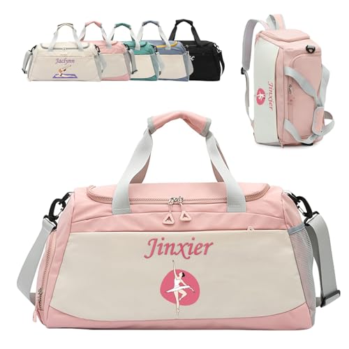 Bolsa de Viaje Personalizada con Nombre Bordado y Logotipo Impreso a Color. Bolsa de Gimnasio 3 en 1 para Deportes, Yoga, Baile y Fin de Semana. con Compartimentos para Zapatos y Ropa mojada