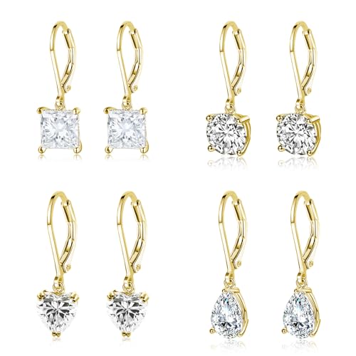 925 Sterling Silver Dangle Earrings for Women Princess Teardrop 5A