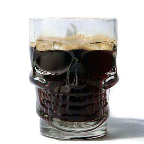 Caneca Chopp Cerveja Vidro Caveira Rock 510 ml