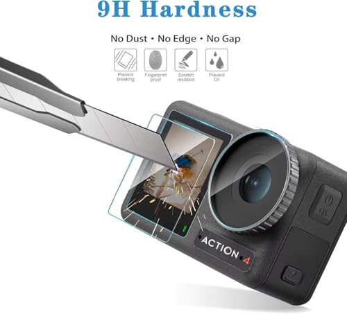 Image of VERTUS Premium Tempered Glass Screen Protector for DJI Osmo Action 4 / Osmo Action 3 Camera || Anti Scratch || Edge to Edge Protection || 9H Hardness Ultra HD