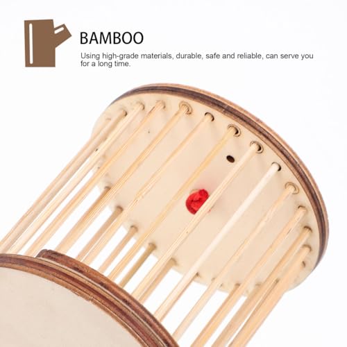 Image of POPETPOP Hanging Bamboo Cricket Cage Portable Grasshoppers Cage Small Insects Storage for Home Reusable Mesh for Nature Study 3.54 X 3.14 X 3.14 in 1 Pack