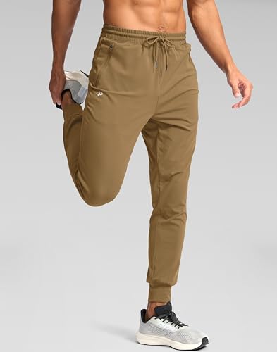 Image of Pudolla Men's Lightweight Jogger with Pockets 4-Way Stretch Sweatpants Workout Runing Athletic Track Pants