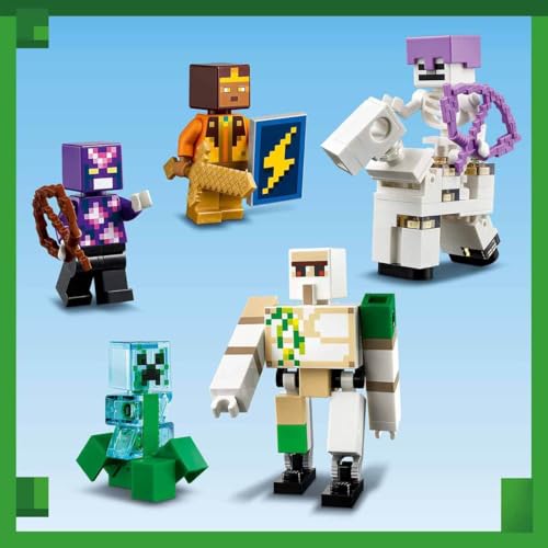 Image of LEGO 21250 Minecraft Iron Golem Fortress, Castle Architectural Blocks Toy That Turns Into A Large Figure, With 7 Minifigures Such As 2 Knights, Iron Golem And Creeper, Gift Idea For Children, 868 Pcs