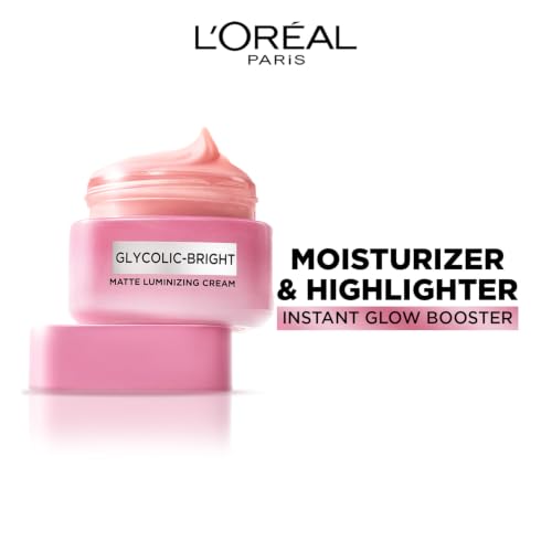 Image of L'Oreal Paris Glycolic Bright Matte Luminizing Cream, Instant Glow Booster, Fades Dark spots, 15ml