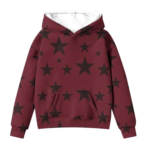 Cute Y2K Hoodies for Girls Long Sleeve Star Graphic Oversized Sweatshirts Kids Fall Winter Pullover Tops Birthday Outfits
