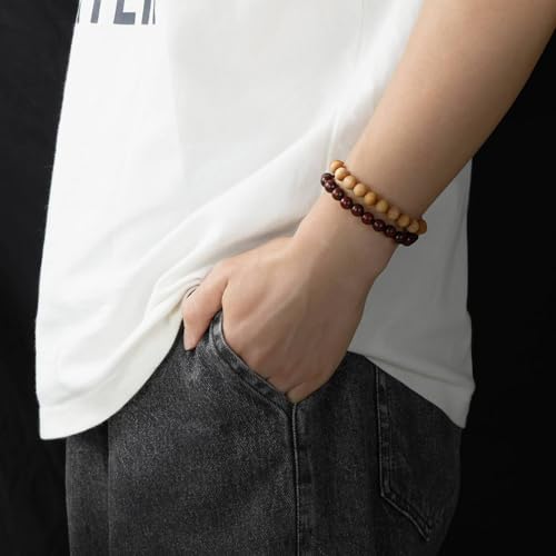 Milakoo POSET00392 5 Pcs Wood Prayer Bead Bracelet Mala Beaded Bracelets thumb #4