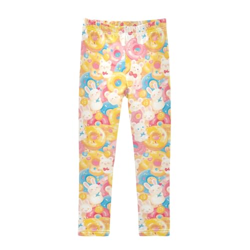 KLL Newborns Rabbit Bear Candy Donut Bubble Toddler Girls Cotton Pants Stretchy Full Length Yoga Pants Gym