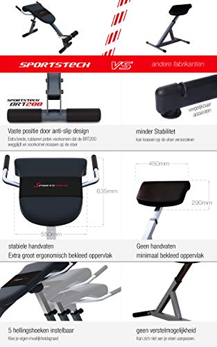 Sportstech Unieke 3-in-1 rugtrainer en buiktrainer met innovatief anti-slip design, multifunctionele BRT200 met ergonomisch kussen en 5 moeilijkheidsgraden, inklapbaar dankzij Quick Release - Image 6