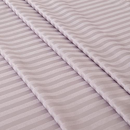 image for LINENOVA 4PCS Stripe Bed Sheet Set Queen Size – 1800TC Hotel Luxury 