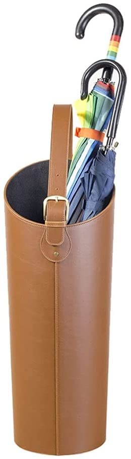 Porte-parapluie avec bac en similicuir style européen pour cannes