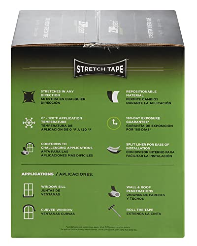 ZIP System Huber Stretch Tape | Self-Adhesive Flexible Flashing for Doors-Windows (10" x 75')